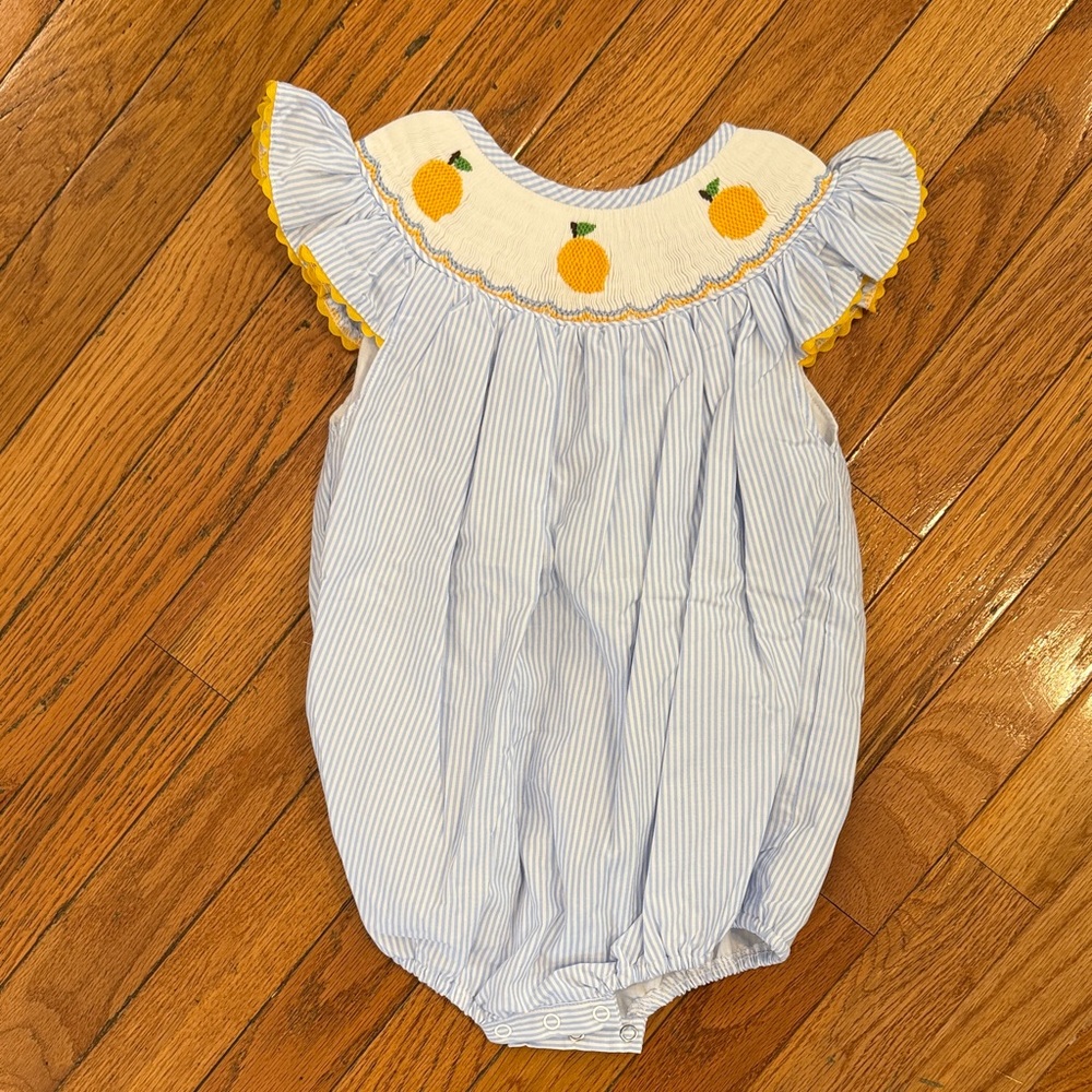 Poppy Kids Blue Striped Baby Romper